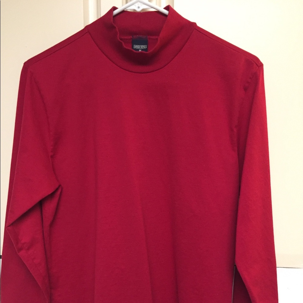 LL Bean red mock turtleneck, size woman’s Med
